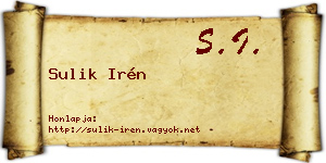Sulik Irén névjegykártya