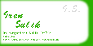 iren sulik business card